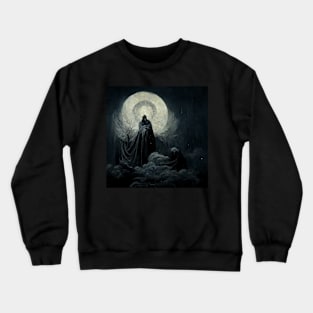 God of the Night | Below a Hollow Moon Crewneck Sweatshirt